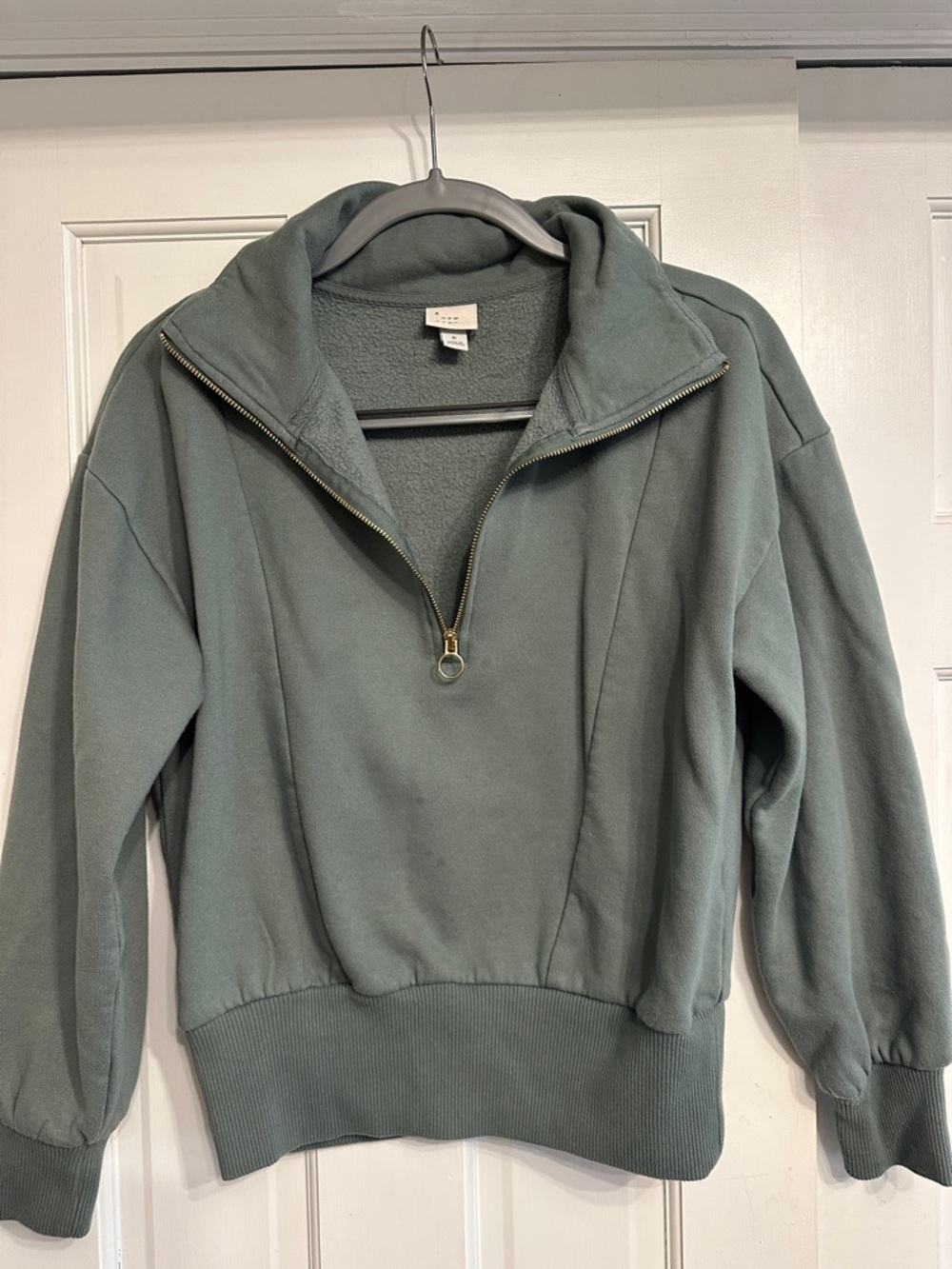 A New Day Half-zip Fleece Pullover Sweater - Sage Green